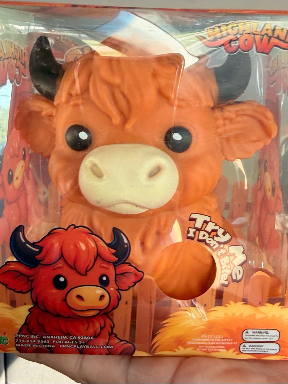 Squishy Highland Cow Kids Toy - Orange Plush Collectible